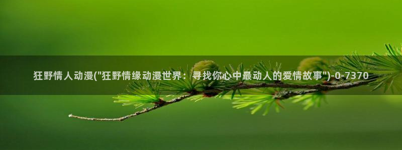 动漫解说：狂野情人动漫(\